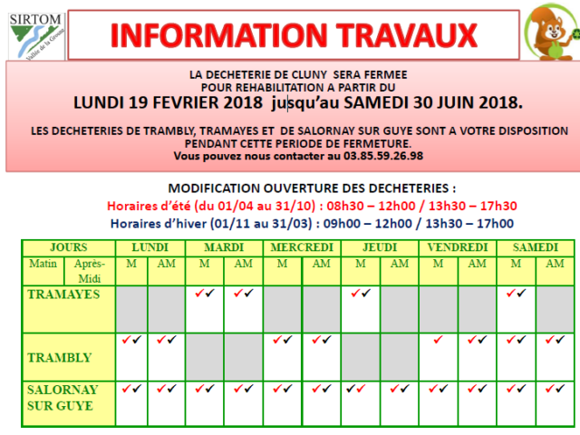 Des travaux à la déchèterie de Cluny
