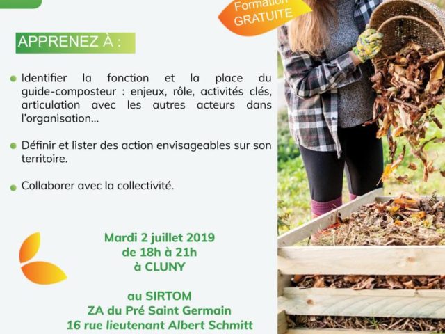 Suite du programme de formation guide composteur – 2 juillet au SIRTOM à CLUNY (18h à 21h)