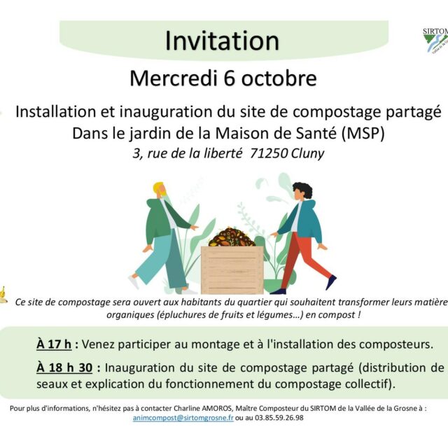 Inauguration du site de compostage de la Maison de Santé de Cluny