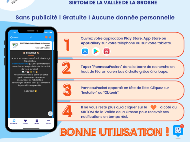 Nouveau : le SIRTOM est sur Panneau Pocket