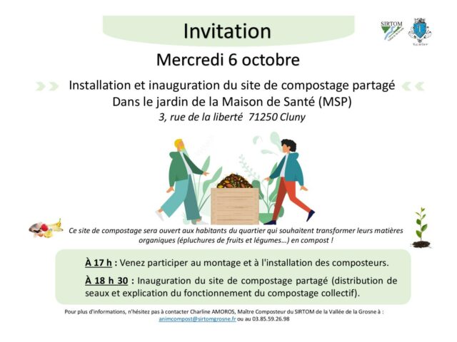 Inauguration du site de compostage de la Maison de Santé de Cluny