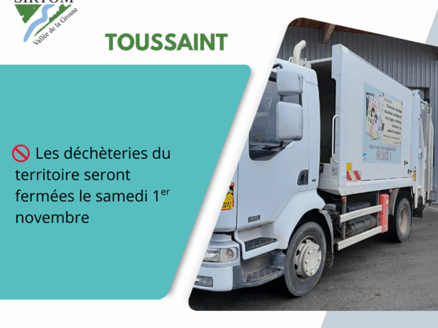 1er novembre : déchèteries fermées