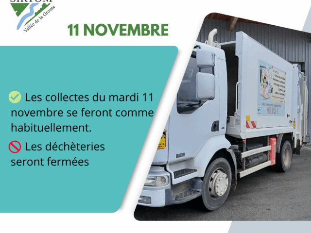 11 novembre : déchèteries fermées, collectes maintenues